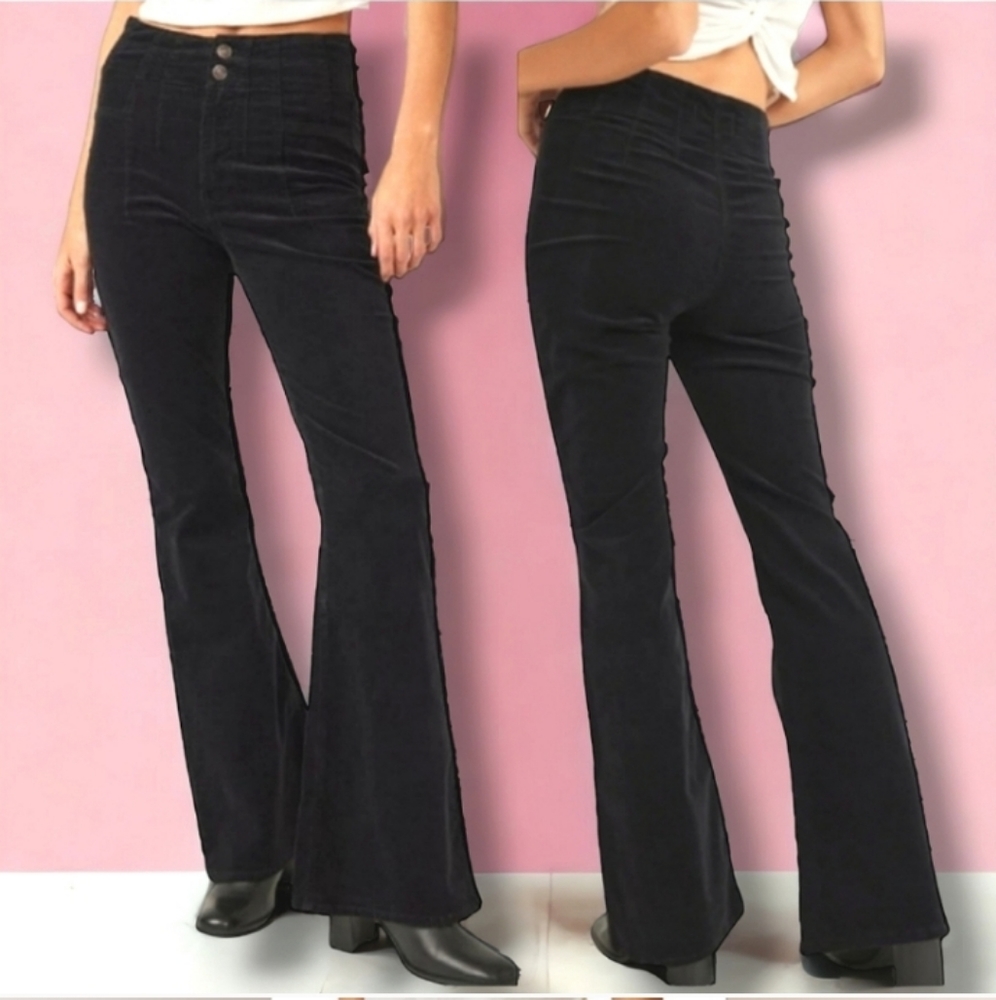 NWOT Free People 'Hit Back' Slim Velvet Flare Pant